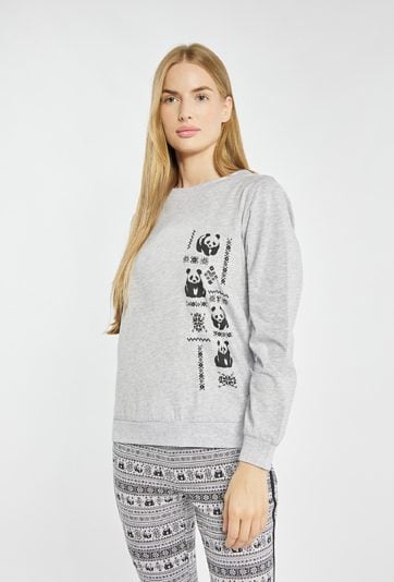 Koszulka od piżamy z wzorem pand