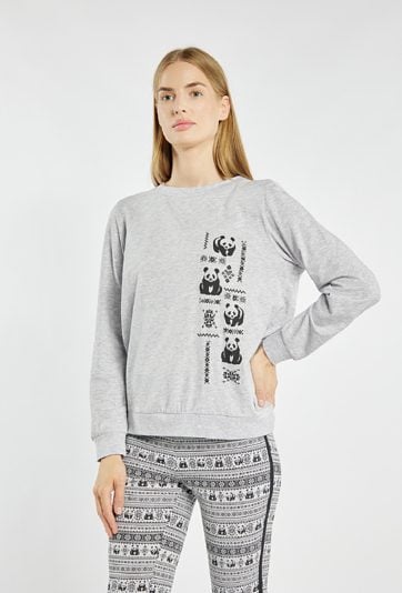 Koszulka od piżamy z wzorem pand