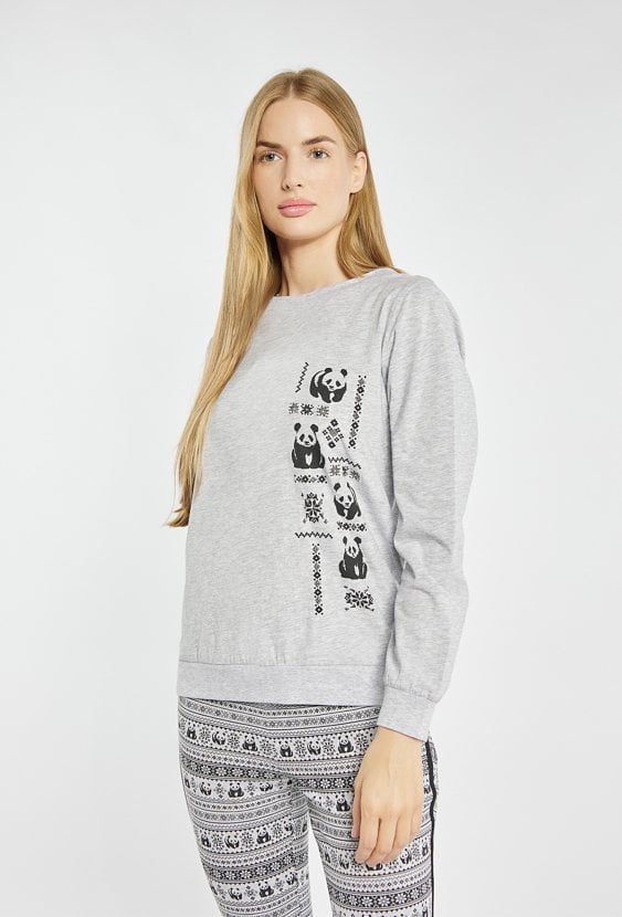 Koszulka od piżamy z wzorem pand