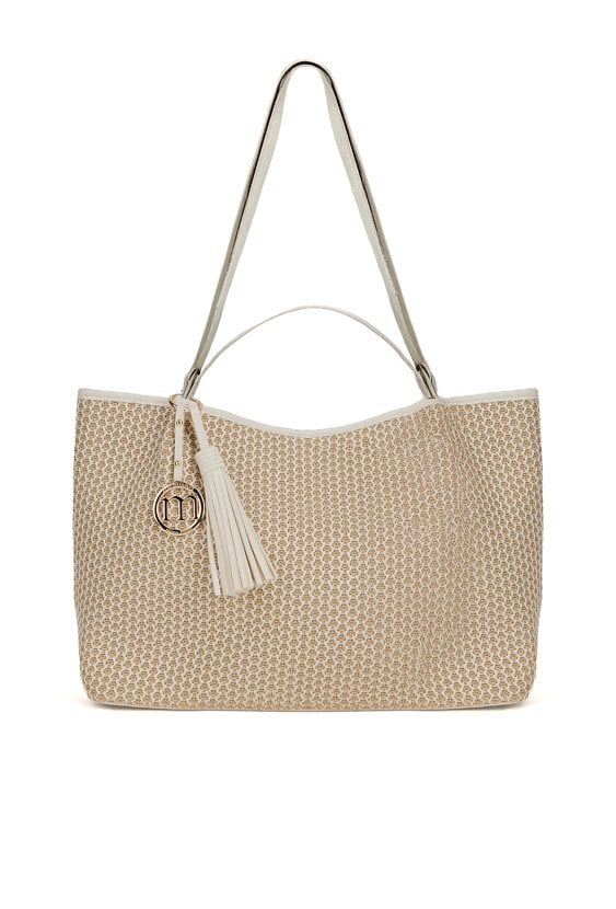 Duża torba z frędzlami i logo