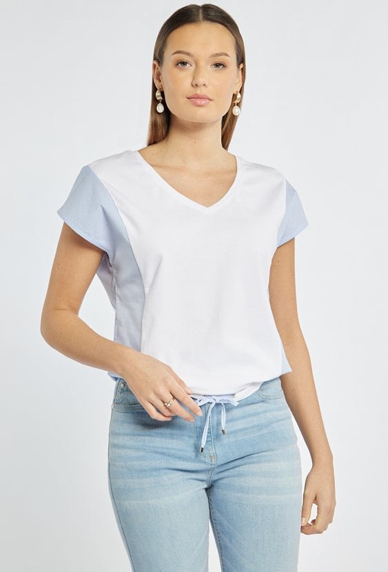 T-shirt damski z bawełny