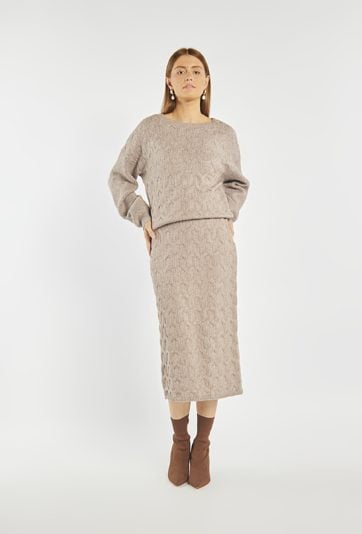 Sweter damski ze splotem