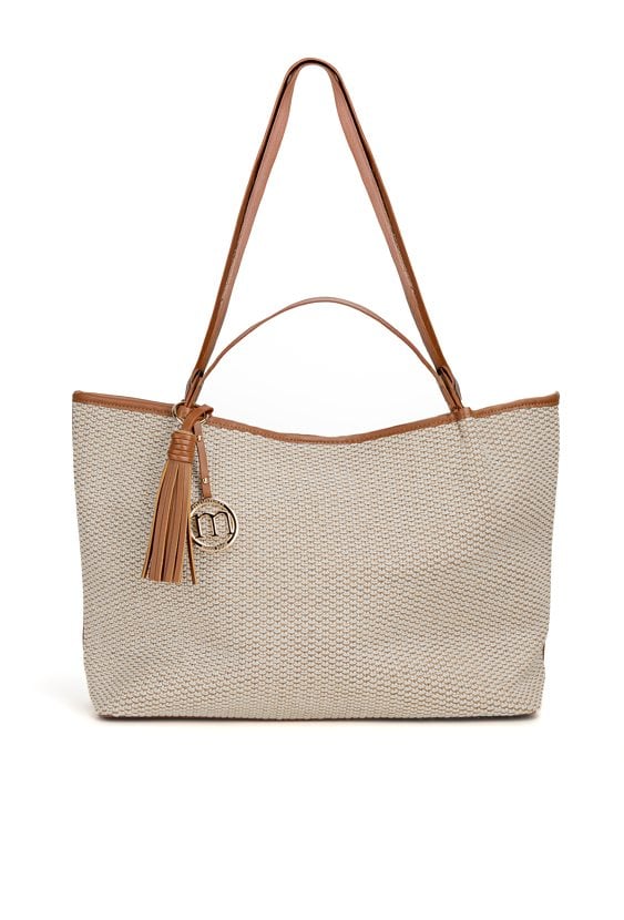 Duża torba z frędzlami i logo