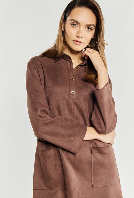 Sukienka damska z imitacji zamszu