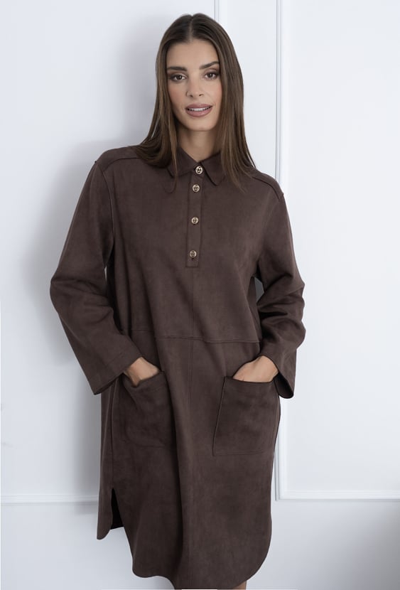 Sukienka damska z imitacji zamszu