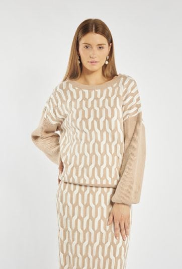 Sweter damski ze splotem