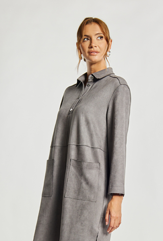 Sukienka damska z imitacji zamszu