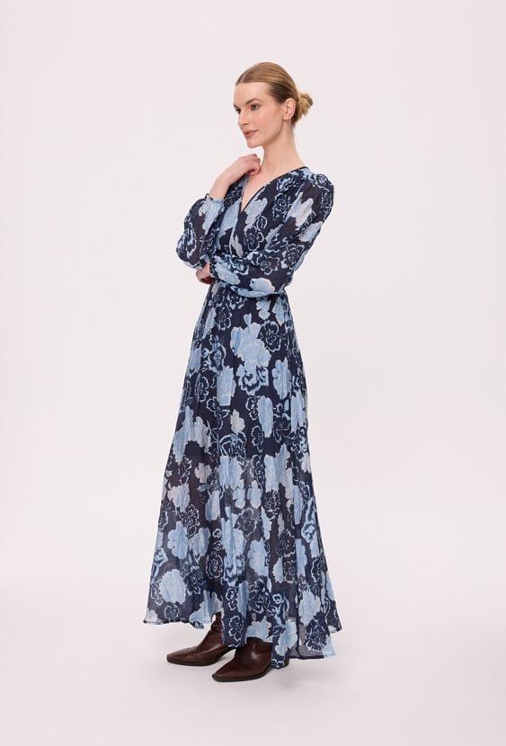 Wzorzysta sukienka maxi