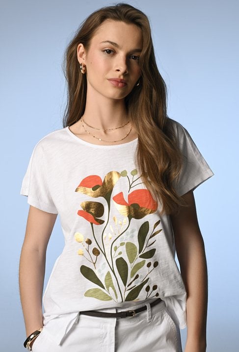 T-shirt z grafika w kwiaty