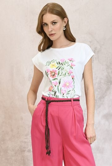 T-shirt z grafiką w kwiaty