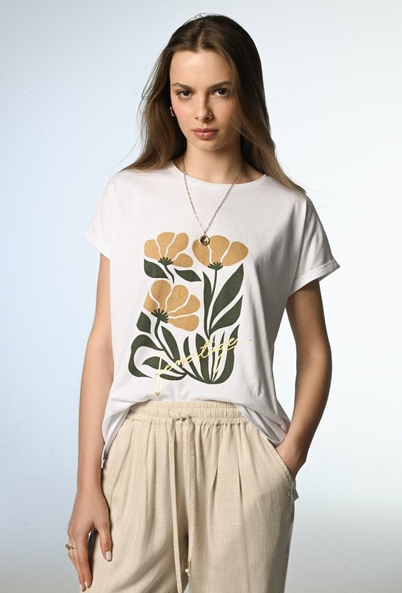 T-shirt z grafiką kwiatów