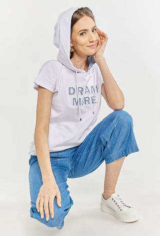 T-shirt damski z kapturem