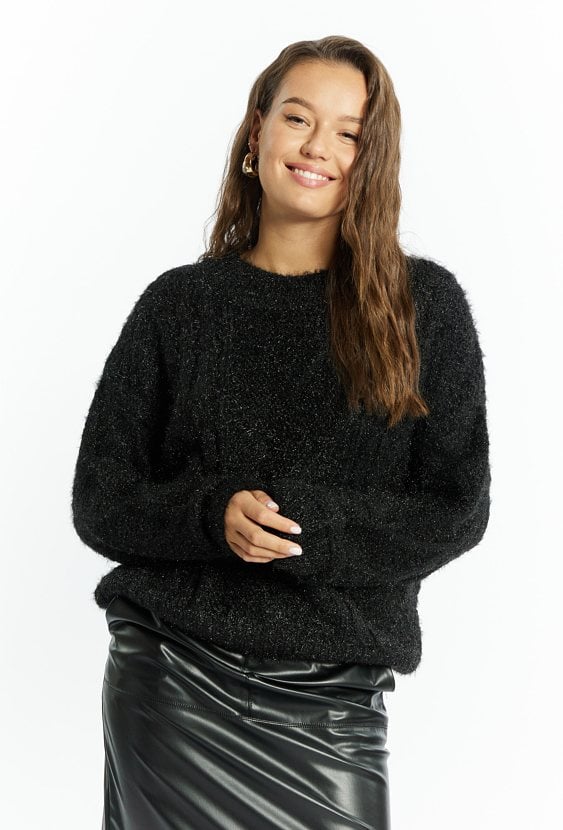 Sweter damski ze splotem