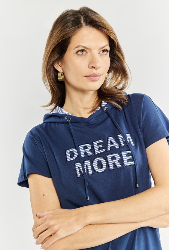 T-shirt damski z kapturem