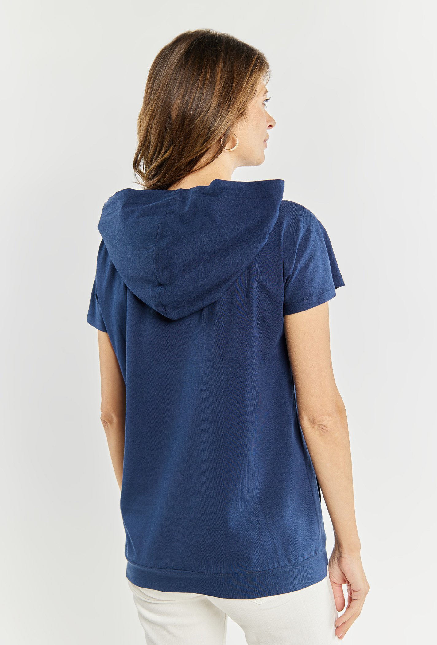 T-shirt damski z kapturem