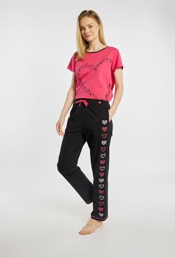 Spodnie od piżamy z sercami