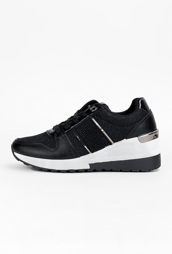 Czarne sznurowane sneakersy CAMI