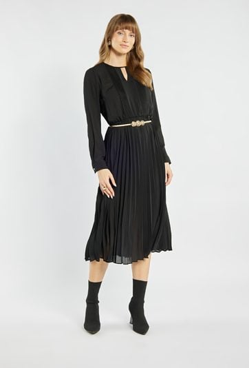 Plisowana sukienka midi