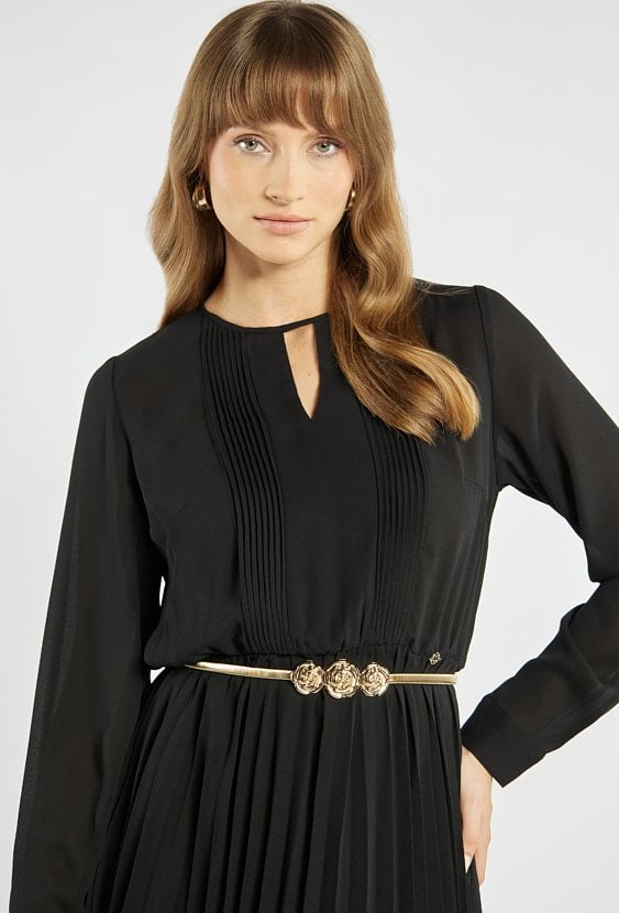 Plisowana sukienka midi