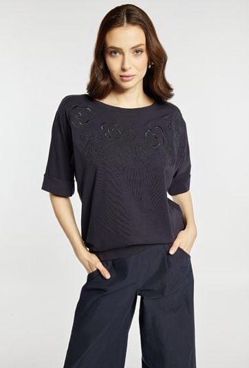 Luźny T-shirt damski