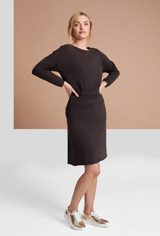 Bluza typu basic w czekoladowym kolorze