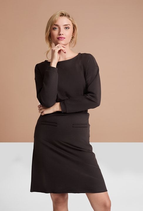Bluza typu basic w czekoladowym kolorze