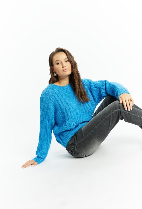 Sweter damski ze splotem