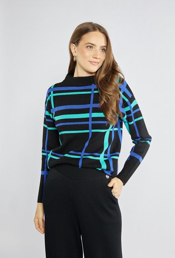 Sweter damski z kolorowe paski