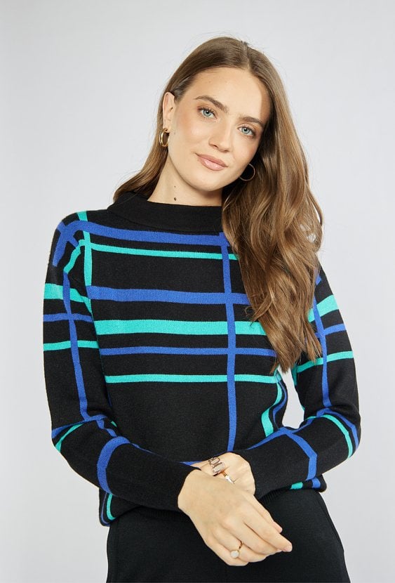 Sweter damski z kolorowe paski