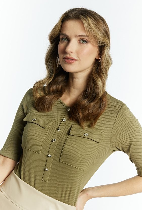 Prążkowana bluzka damska