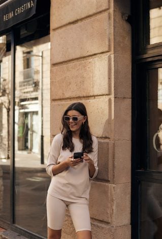 Bluzka z modalem i rękawem 3/4