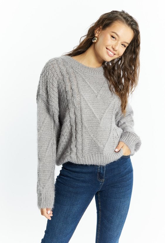 Sweter damski ze splotem