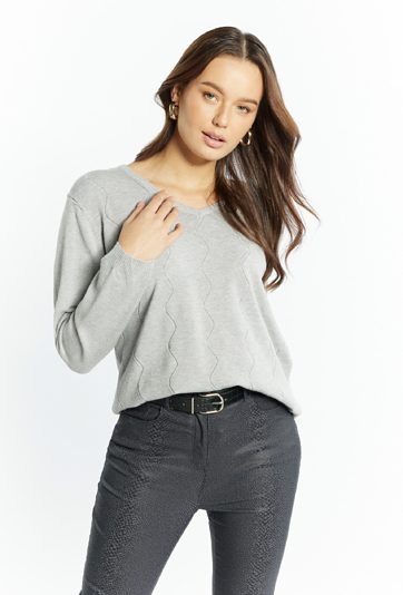 Wiskozowy sweter w serek