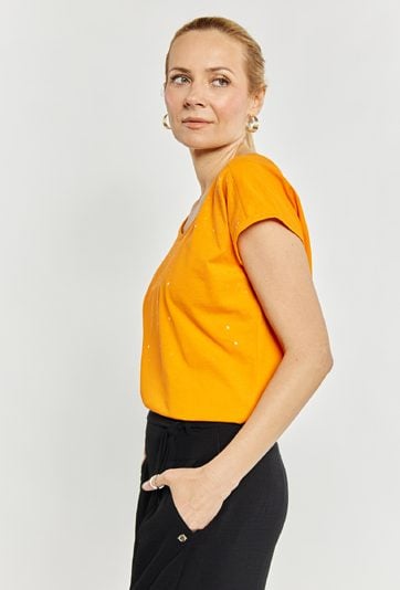 T-shirt damski z bawełny