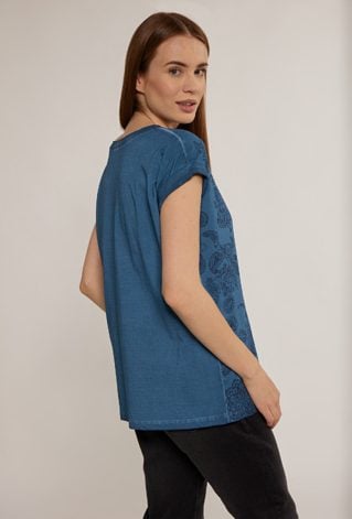 Wzorzysty, bawełniany t-shirt damski