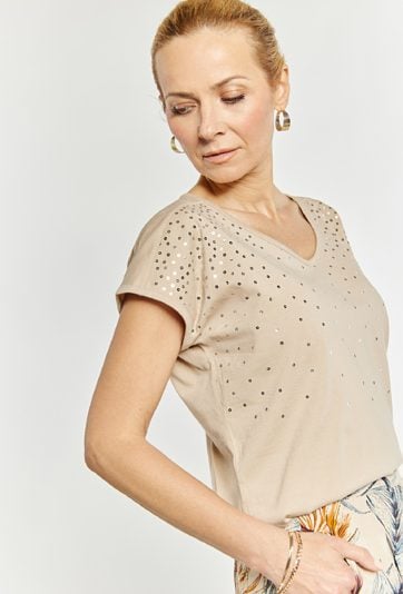 T-shirt damski z bawełny