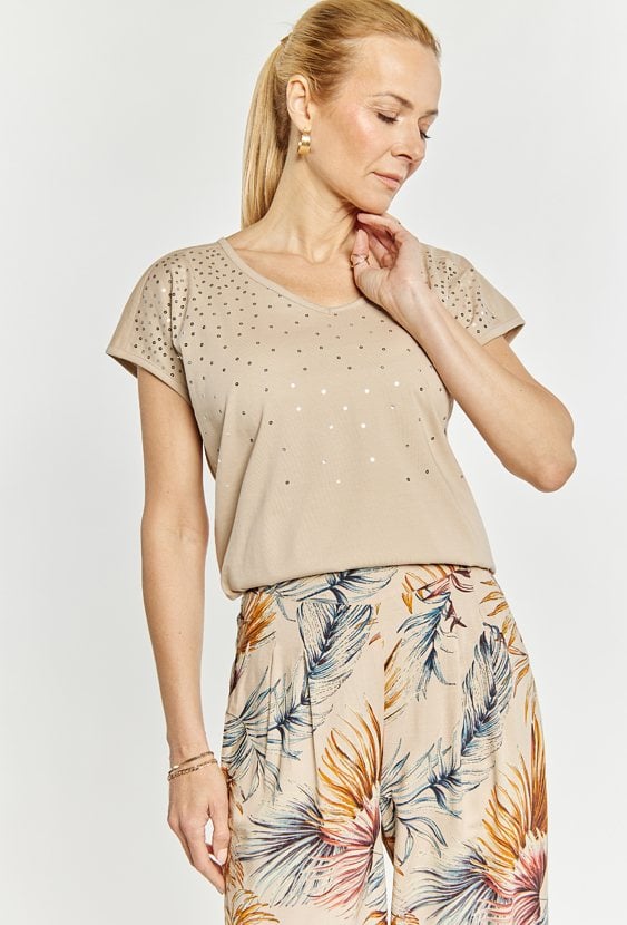 T-shirt damski z bawełny