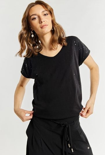 T-shirt damski z bawełny