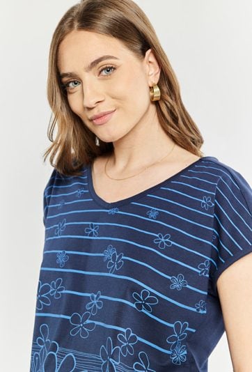 T-shirt damski z bawełny