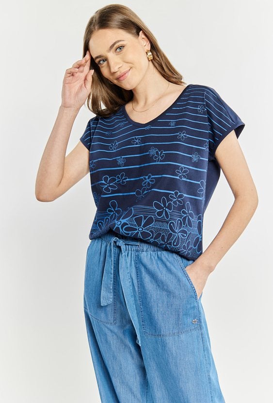 T-shirt damski z bawełny