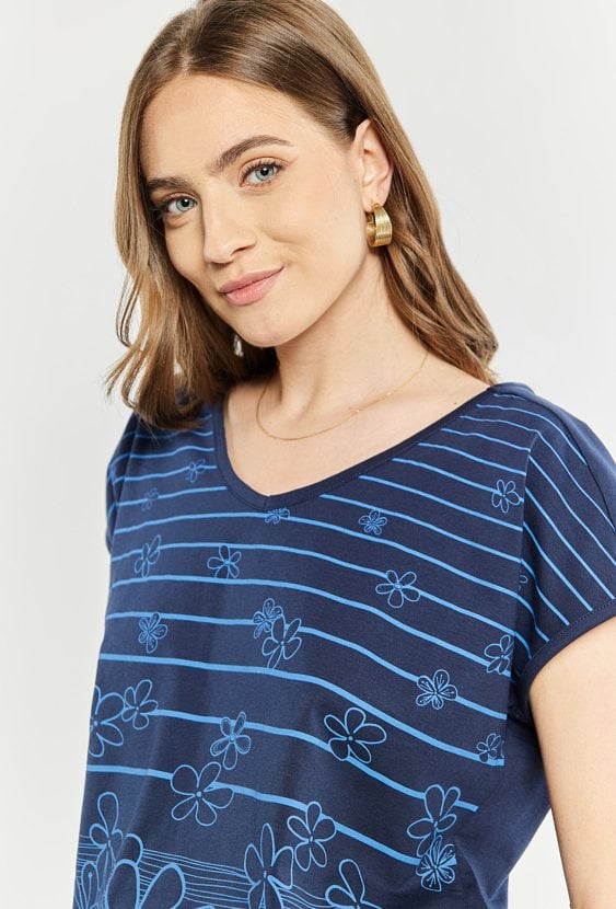 T-shirt damski z bawełny