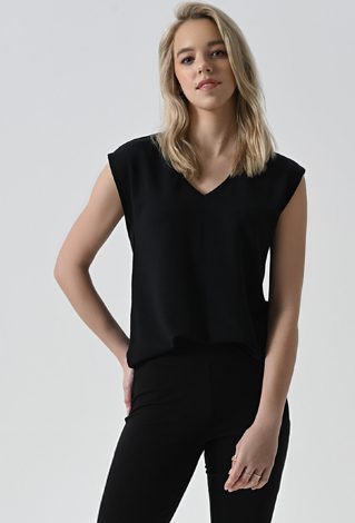 Bluzka z modalem i dekoltem  w v-nek