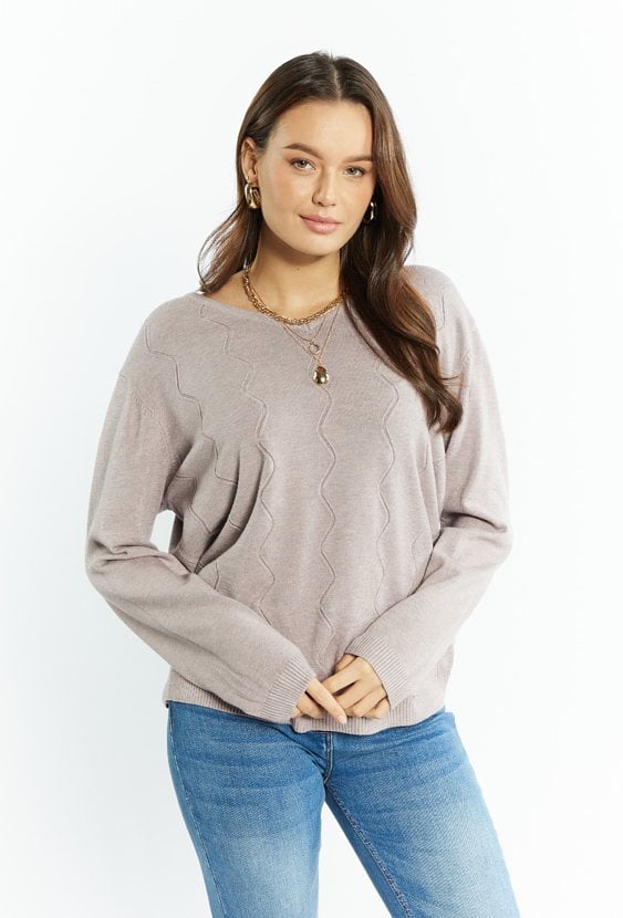 Wiskozowy sweter w serek