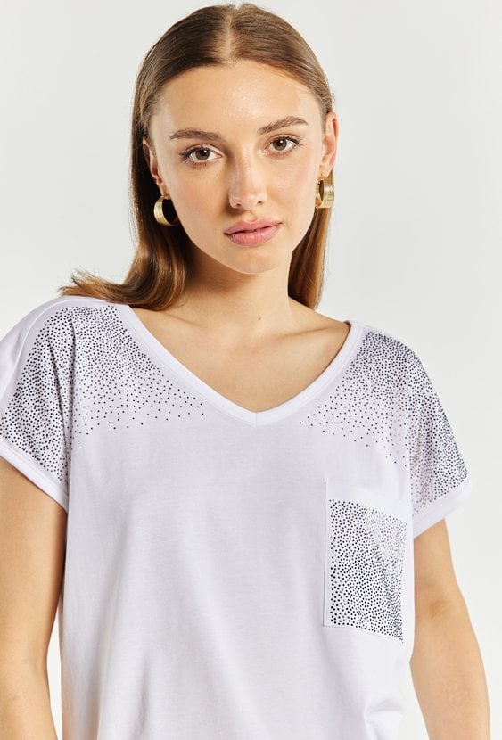 T-shirt damski z dżetami