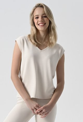 Bluzka z modalem i dekoltem  w v-nek