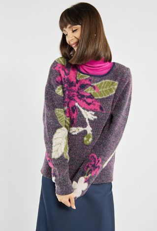 Sweter z kwiatowym motywem