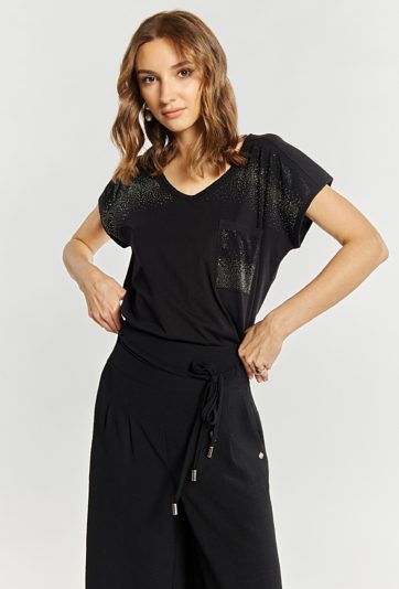 T-shirt damski z dżetami