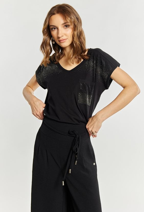 T-shirt damski z dżetami