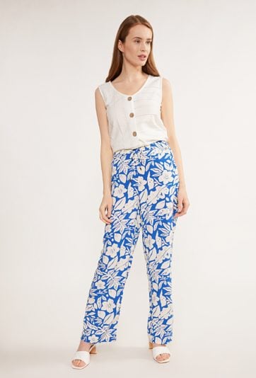 Wzorzyste, luźne spodnie damskie