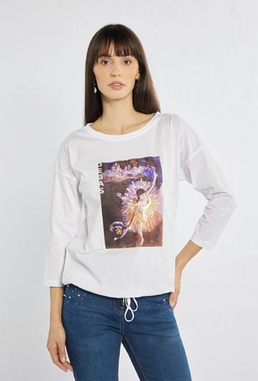 Biały T-shirt z nadrukiem z kolekcji 